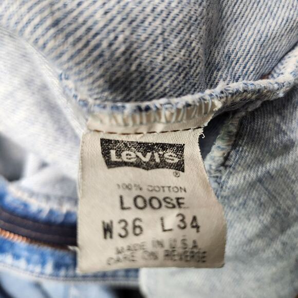 Levis SilverTab Loose Fit Men's Jeans Light Wash W36 L34 100% Cotton Made In USA - Picture 5 of 9
